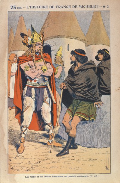 The Gauls and the Iberians, Illustration from Histoire de France by Jules Michelet (1798-1874) c.1900 by Louis Charles Bombled